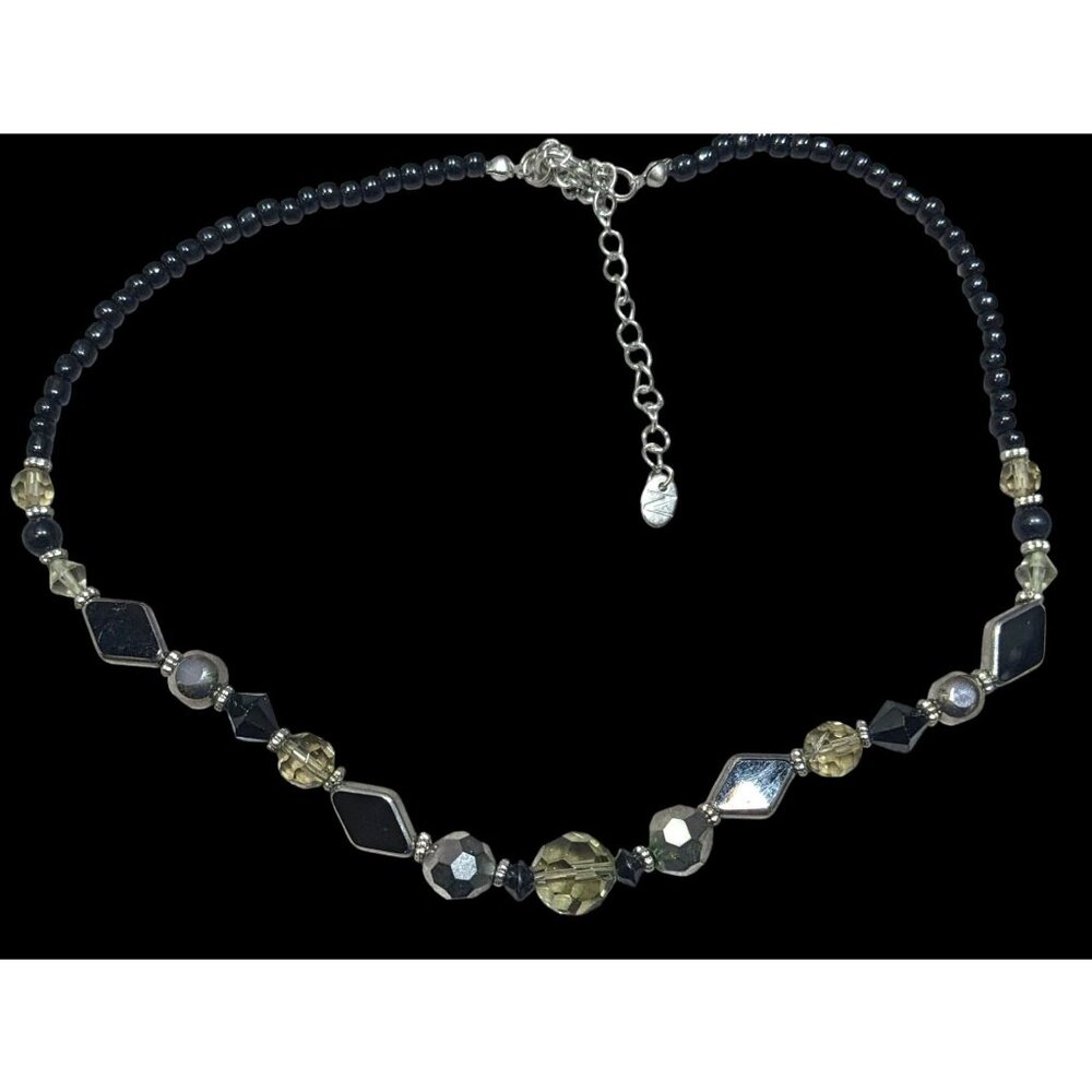 Nordstrom Corporate Goth Black And Silver Tone Necklace